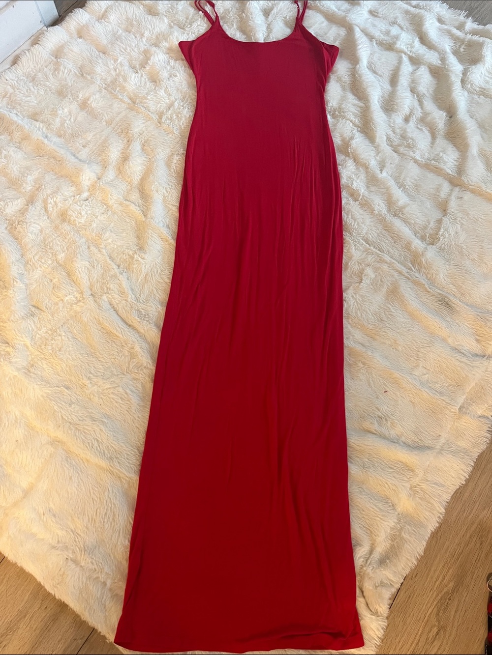 Red Spaghetti-Strap Maxi Dress - Sleek Everyday Style